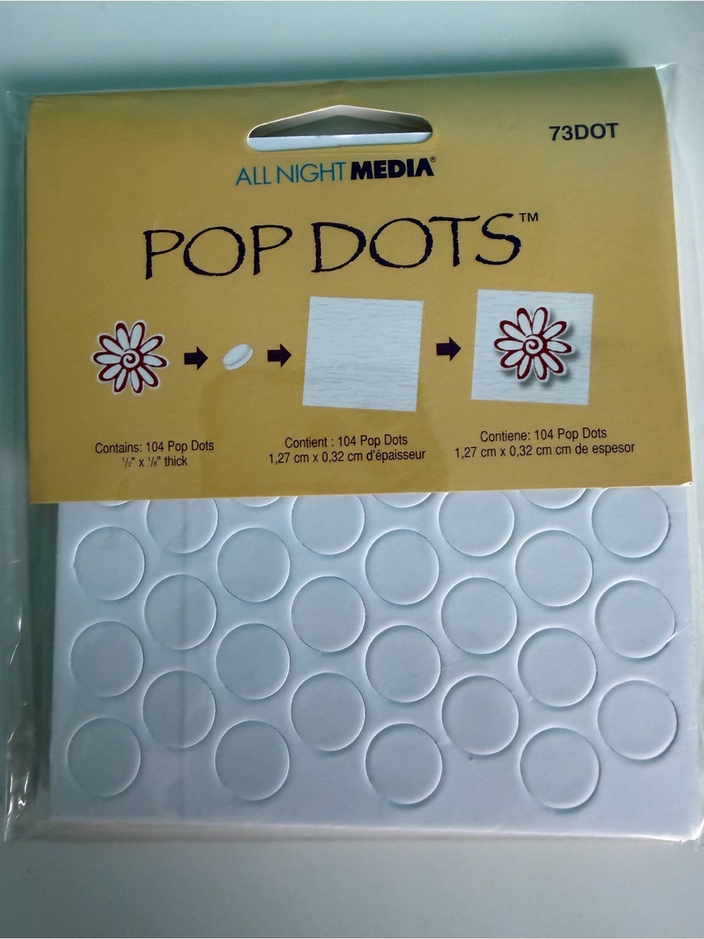 All Night Media Pop Dots Self-Adhesive Foam Mounts, 104 Count (73DOT)
